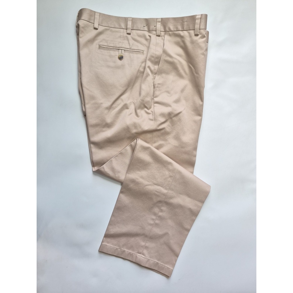 Jos A Bank Mens Flat Front Cotton Chinos 38x29 Beige Traveler Collection
